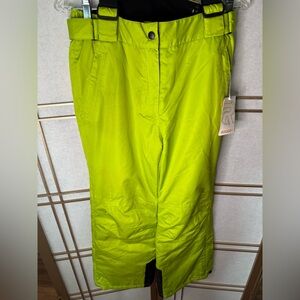 NWT C&A Winter White Series Rodeo Lime Snow Pants w/ Suspenders - Women’s Medium